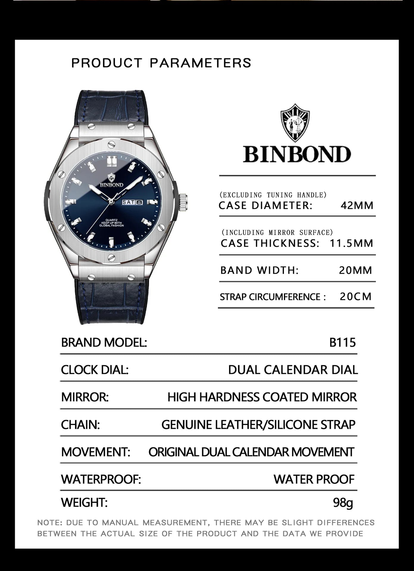 BINBOND Fashion Men's Watches Trend Classic Original Quartz Watch for Man Waterproof Luminous Week Date Wristwatch Silicone New